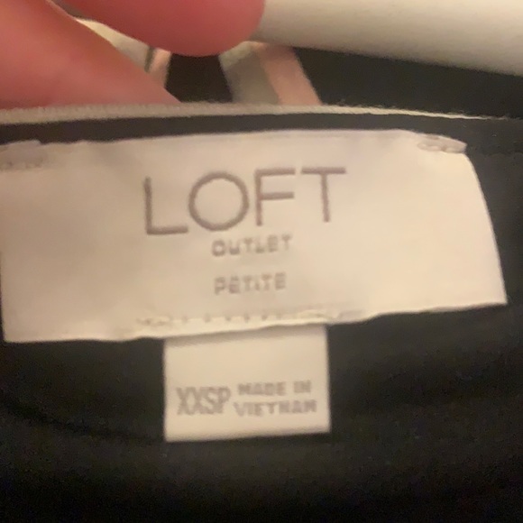 Loft petite striped black gray and pink dress - size XXSP - Picture 5 of 5